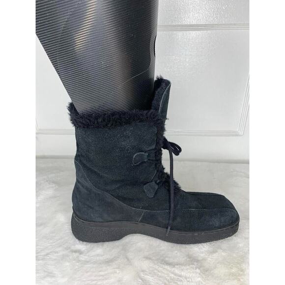 BareTraps Women's Faux Fur Lined Boots Sz 8.5M Leather Suede Winter Mid Calf - Picture 6 of 8